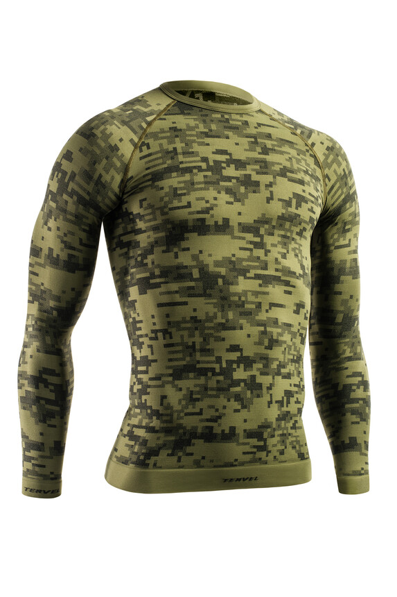 Tervel Herren Funktionsshirt DIGITAL langarm, geruchshemmend, Camouflage Shirt 1005 military